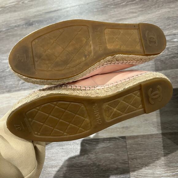 Chanel Pale Pink Nude Espadrilles Size 37 - Picture 6 of 11